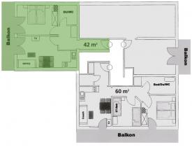 Ferienwohnung Gartenblick | 42 m² | max. 4 Personen