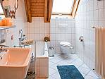 Talblick - Badezimmer mit Wanne, Dusche und WC